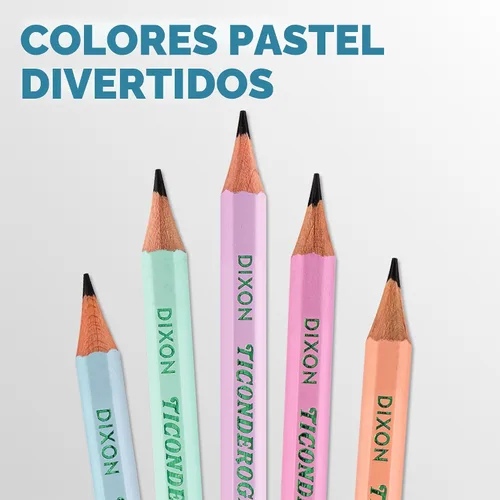 Miniatura 5 de Ticonderoga® Lápices pastel, 2 suaves, colores surtidos, paquete de 10 lápices