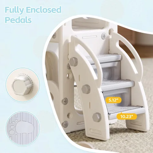 Miniatura 3 de Tobogán 8 en 1 para niños pequeños, juego para interiores y exteriores para niños de 1 a 3 años, tobogán escalador para niños con espacio de Gris