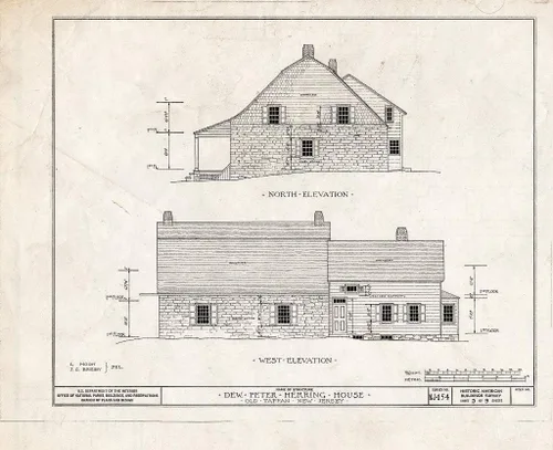Historic Pictoric : Blueprint HABS NJ,2-TAPO,1- (Sheet 5 of 9) - Dewerk Peter Herring House, 166 Pearl River Road, Old Tappan, Bergen County, NJ