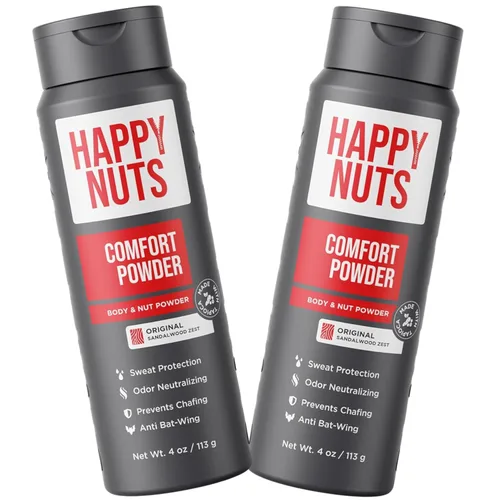 Miniatura 8 de HAPPY NUTS Desodorante en polvo Comfort para hombres: antirozaduras, sudor y control de olores para picazón deportista, sin aluminio, regalo