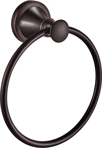 WOLIBEER Anillo de toalla de bronce, toallero de mano frotado con aceite, colgador de toalla de baño rústico SUS 304, toallero de acero inoxidable