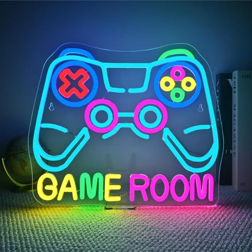 Miniatura 20 de Letreros de Neón de Cartas de Juego para Decoración de Pared Póquer Adolescentes Luz LED Neón Azul Blanco Letrero de Luz USB para Dormitorio Casino
