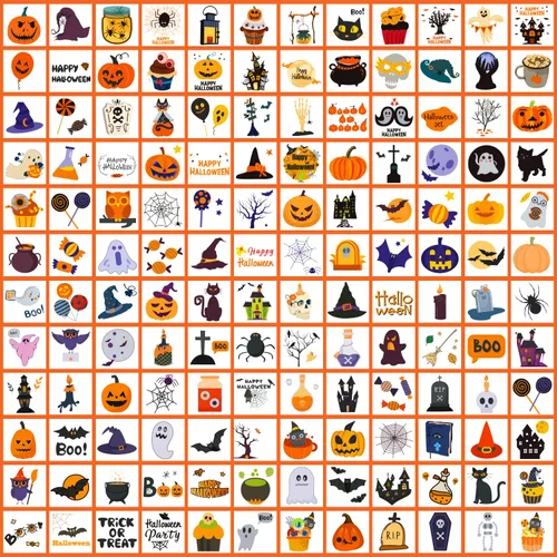 Miniatura 5 de Partywind 408 tatuajes de Halloween para decoración de fiesta de niños, golosinas de Halloween para suministros de fiesta, regalos de bolsas