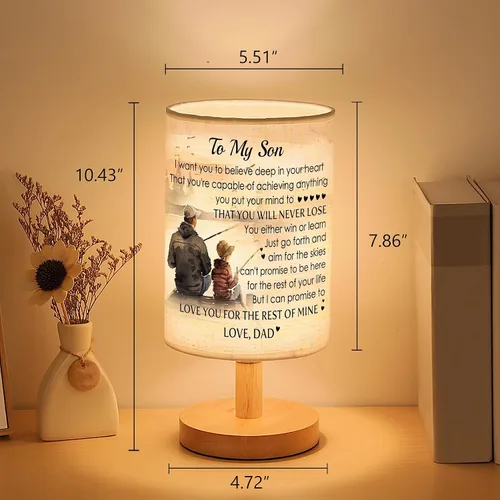 Miniatura 3 de Lámpara de mesa de pesca con texto en inglés "To My Son de papá", regalos de Navidad para hijo, regalo de cumpleaños, padre e hijo