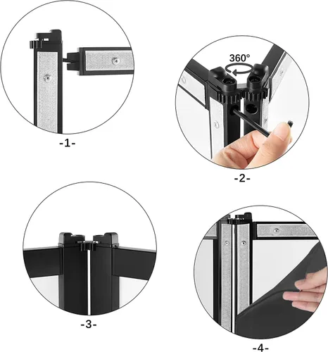 Miniatura 3 de PRORECK DJ Fachada Plegable Portátil Cabina de Eventos Paneles 4 Proyector de Marco de Metal Negro Desmontable Panel Scrim Panel con Bolsa