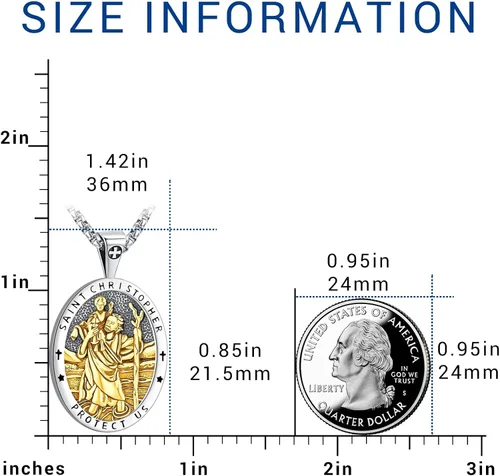 Miniatura 142 de Eusense San Miguel San Cristóbal San Benito San Judas Virgen María Collar chapado en oro 925 joyería religiosa para hombres y mujeres, collar