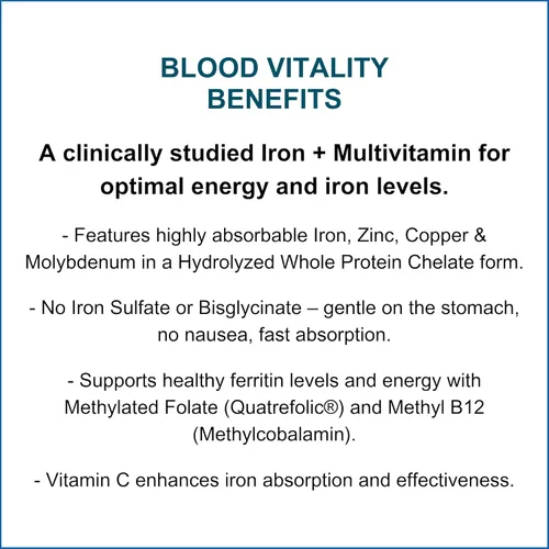 Miniatura 6 de Dr. Wholeness Blood Vitality Suplemento diario de hierro/multivitamínico Aumenta la ferritina y la energía, suplemento de hierro más eficaz