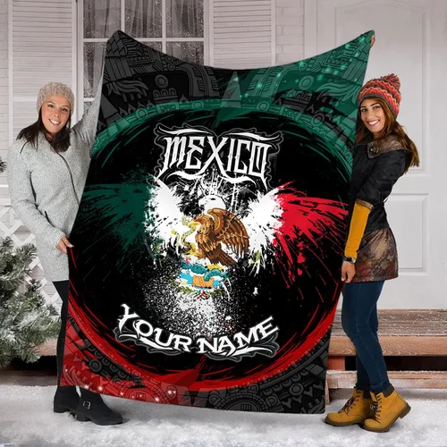 Miniatura 18 de Manta de México con nombre personalizado para hombres y mujeres, manta de bandera personalizable, regalo divertido, felpa mullida, suave microforro