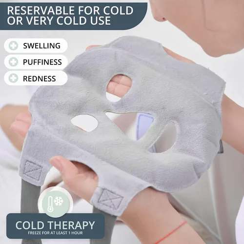 Miniatura 2 de MyHalos Máscara facial de hielo – Mascarilla de congelado para aliviar el dolor, migraña y cirugía de muelas del juicio. Nuestra máscara facial