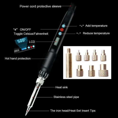 Miniatura 7 de Máquina de Prensado de Calor Vertical 3DZWMAN, Herramienta de Inserción de Conjunto de Calor, Insertos de Latón para Impresión 3D, Punta de ZW12