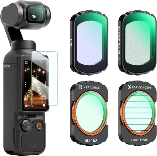 Miniatura 12 de K&F Concept Filtro de Difusión Magnético Negro de 1/4 para DJI Osmo Pocket 3, Filtros Creativos de Efecto Niebla Cinematográfica para el Combo