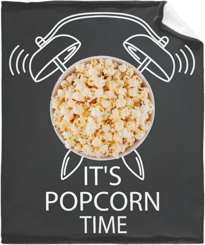 It's Popcorn Time - Manta de regalo de franela de vellón, ligera, suave, bonita y acogedora para cama, sofá, viajes al aire libre, 60 x 80 pulgadas