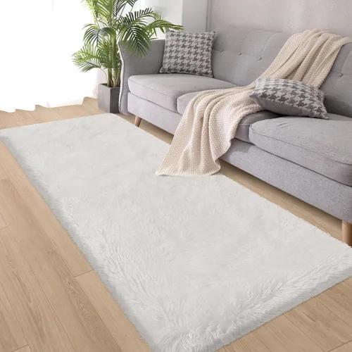 Miniatura 11 de Alfombras verdes para dormitorio de niños: alfombra de pasillo lavable de 2x6, alfombras pequeñas antideslizantes, esponjosas, suaves, peludas