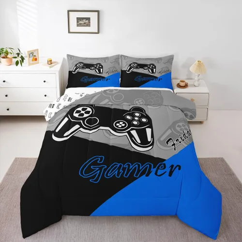 Miniatura 4 de Feelyou Edredón de Videojuegos para Niños Adolescentes, Juego de Ropa de Cama de Videojuegos para Niños, Edredón Gamer para Todas las Estaciones