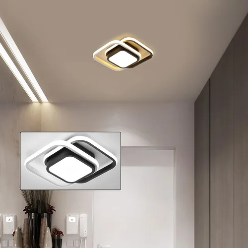 Miniatura 9 de TFCFL Lámpara de techo LED cuadrada de 10 pulgadas, lámpara de techo moderna de 21 W, luces de pasillo, accesorios de iluminación, pantalla acrílica