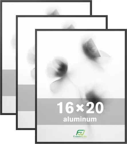 Miniatura 11 de FrameWorks Marcos para póster de aluminio cepillado de 12 x 18 pulgadas, diseño moderno de metal cepillado con plexiglás inastillable, perfecto