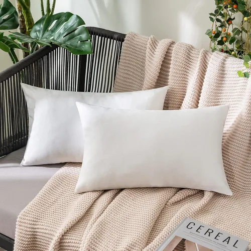 Miniatura 87 de MIULEE Paquete de 2 fundas decorativas para almohadas de exterior, sólidas, impermeables, de lino sintético, estilo granja de jardín, fundas de Óxido