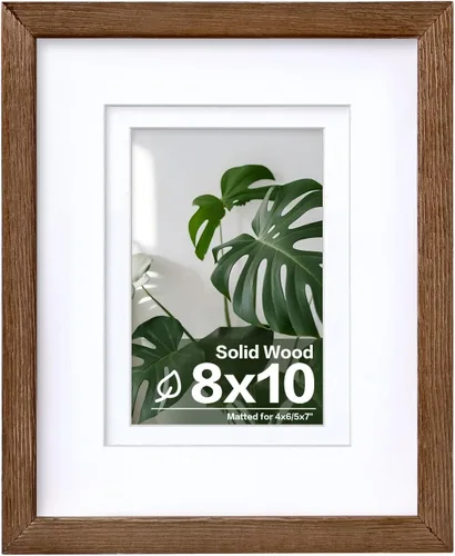 Miniatura 101 de Egofine - Portarretratos de 4 x 6 pulgadas, de madera maciza con plexiglás, para fotos de 3.5 x 5 con paspartú o de 4 x 6 sin paspartú, para colocar