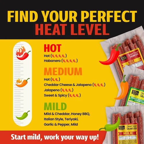 Miniatura 5 de Long John Snacks Palitos de salami secos – Paquete a granel de palitos de carne ahumada con alto contenido de proteínas, hechos a mano con cortes