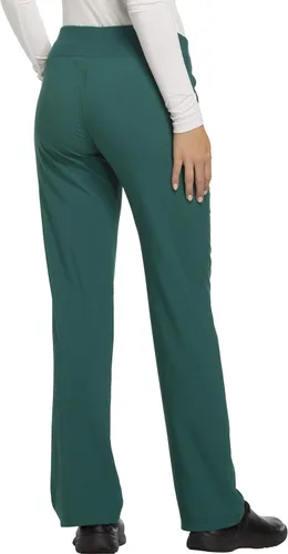 Miniatura 4 de Cherokee Pantalones Médicos para Mujeres de Tiro Medio Pierna Recta Pantalones de Uniforme Médico para Mujeres sin Cierre con 6 Bolsillos