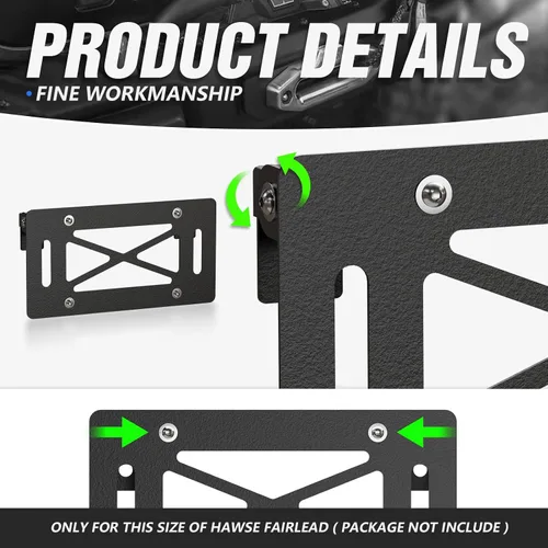 Miniatura 6 de Marco universal abatible para placa de matrícula compatible con Hawse Fairlead de 10 pulgadas, reubicación del soporte de matrícula frontal, rodillo