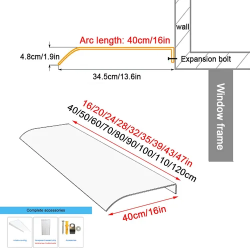 Miniatura 3 de Toldo para puerta delantera para patio al aire libre, toldo para ventana, toldo para lluvia, toldo para puerta, toldo de entrada, toldo de entrada