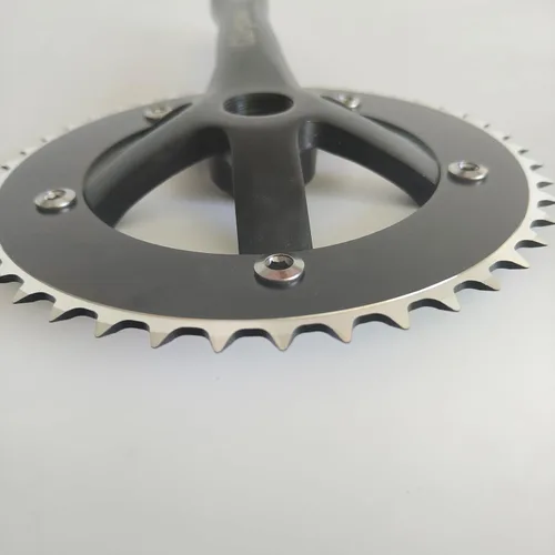 Miniatura 3 de Juego de bielas CDHPOWER 44T/46T 170mm Bielas de una sola velocidad 130 BCD para bicicleta de montaña y carretera con engranaje fijo, con cuadrante
