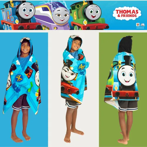 Miniatura 5 de Thomas & Friends - Toalla de rizo de algodón suave con capucha para niños, súper suave, 24 x 50 pulgadas, (producto 100% oficial) por Franco Thomas