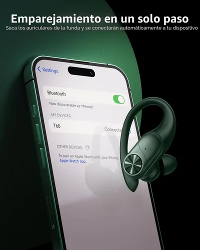 Miniatura 4 de PocBuds Auriculares Bluetooth Inalámbricos 80hrs Tiempo de Reproducción Estuche de Carga Inalámbrica Pantalla Digital Auriculares Deportivos