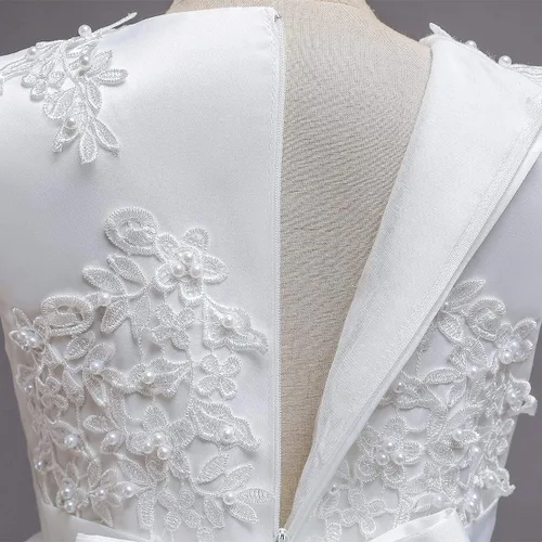 Miniatura 5 de Vestido de encaje para niña de las flores para niños, boda, dama de honor, fiesta, vestido largo formal, vestido de princesa de comunión, vestidos
