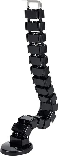 Miniatura 2 de Vertebrae - Kit de gestión de cables Organizador de cables de entrada cuádruple de escritorio ajustable en altura ajustable, color negro
