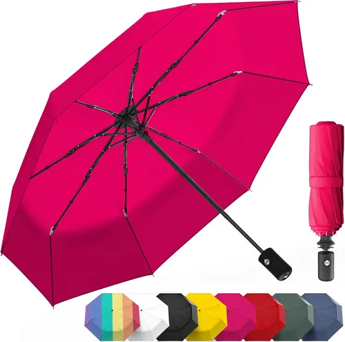 Miniatura 30 de Rain-Mate Paraguas compactos resistentes al viento para la lluvia, diseño de costilla de fibra de vidrio reforzada fuerte y apertura y cierre