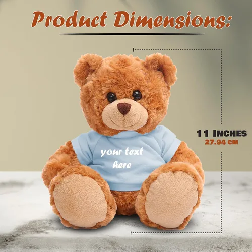 Miniatura 2 de Plushland Oso de peluche de 11 pulgadas, regalo personalizado de animal de peluche, gran regalo para el día de la madre, San Valentín, graduación