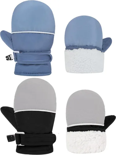 Miniatura 12 de Urban Virgin Guantes de invierno para bebés y niños pequeños, con forro polar, cálidos, impermeables, guantes de nieve para niños y niñas
