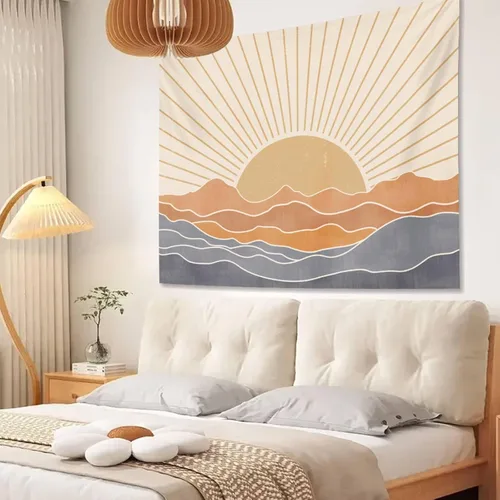 Miniatura 3 de Apdidl - Tapiz bohemio para colgar en pared, ideal para la estética del dormitorio, tapices vintage bohemios de los años 70 con diseño de arco iris