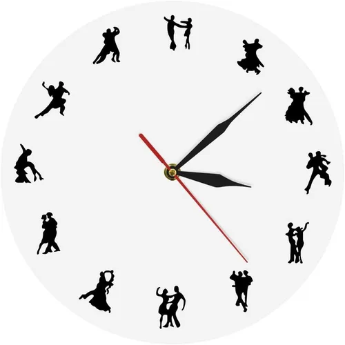 The Geeky Days Reloj de pared para bailar y bailar en silencio, sin tictac, para parejas, regalo para amantes de la danza, bailarines sociales,