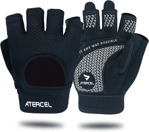 Miniatura 12 de ATERCEL Guantes de levantamiento de pesas, protección completa de la palma de la mano, guantes de entrenamiento para gimnasio, ciclismo, ejercicio