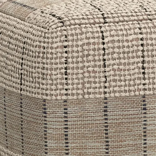 Miniatura 6 de SIMPLIHOME Elmer Puf cuadrado – 18 pulgadas de ancho tejido a mano yute y algodón otomano en color natural y gris, reposapiés contemporáneo