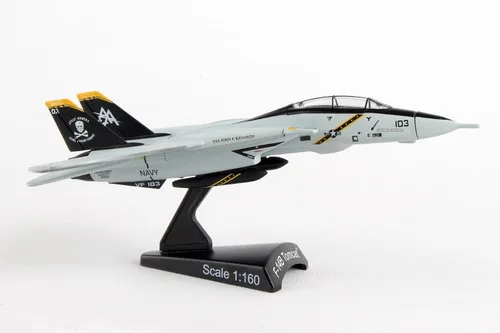 Miniatura 3 de Daron Worldwide Trading - Sello de franqueo F-14 Tomcat Vf-103 Jolly Rogers modelo de avión a escala 1/16o, de 144 meses a 1000 meses, color negro