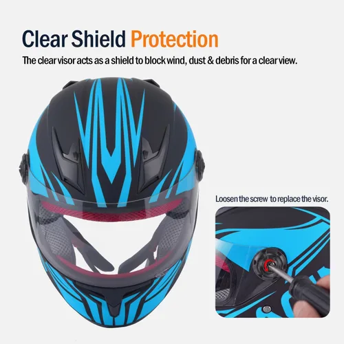Miniatura 4 de Casco de motocicleta de cara completa para niños, casco de motocicleta para niños, motocross, ATV, motocross, 4 ruedas, Street Racing Offroad, casco