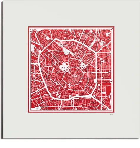 Miniatura 49 de O3 Design Studio Mapa de corte de papel Madrid negro mate de 20 x 20 pulgadas