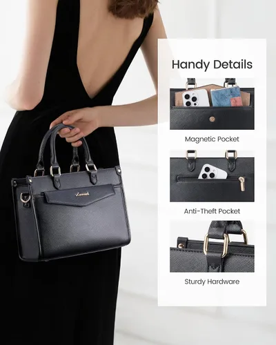 Miniatura 4 de LOVEVOOK Bolsos y carteras para mujer, cartera de moda tipo satchel, bolso cruzado de cuero sintético con asa superior para el hombro para damas