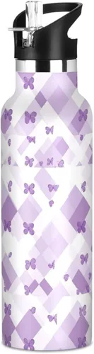 Miniatura 9 de Cartoon Lily White Double Wall Vacuum Insulated Bottles Water Bottles With Straws Leak-proof BPA-Free Leak Proof for Gym Sports