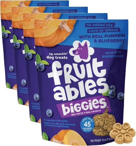 Miniatura 16 de Fruitables Biggies Galletas para Perros, Golosinas de Calabaza para Perros, Galletas Saludables para Perros, Golosinas Crujientes, Sin Trigo, Maíz