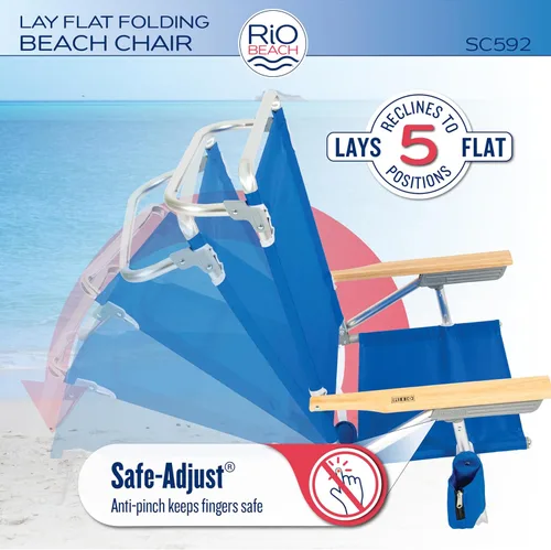 Miniatura 5 de Rio Beach Classic 5-Position Lay-Flat Folding Beach Chair
