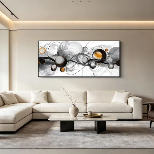 Miniatura 7 de XLSJERST Arte abstracto de pared para sala de estar, lienzo grande, azul y blanco, minimalismo moderno, obra de arte horizontal para dormitorio