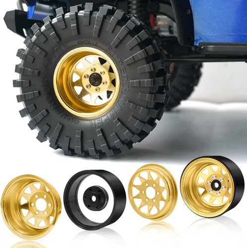 Miniatura 3 de OGRC 4 piezas de ruedas de aluminio de 1.9 pulgadas con Beadlock y offset negativo para TRX4 TRX6 SCX10 I II III 90046 AXI03007 Redcat GEN7 GEN8