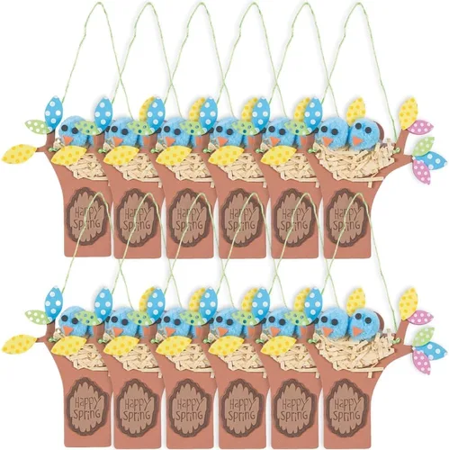 Kit de manualidades de letrero de nido de pájaro de primavera -12 - Manualidades para niños y actividades divertidas en el hogar