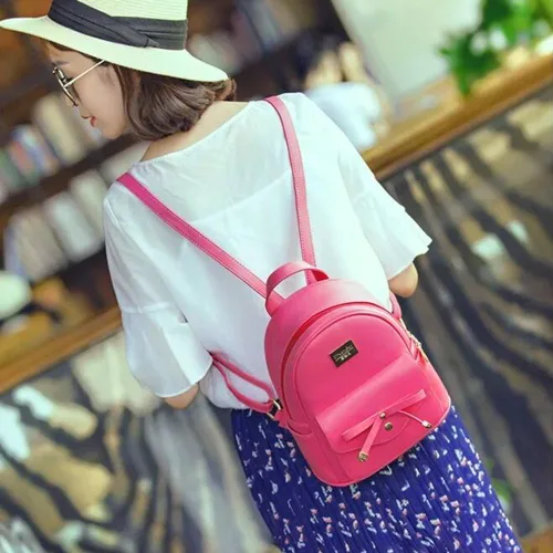 Miniatura 2 de Mochila pequeña para niñas y mujeres, de cuero, a la moda, para el día a día