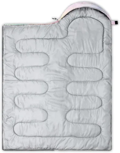 Miniatura 4 de BSNTHO Saco de dormir para camping, 3 estaciones, clima cálido y fresco, ligero, saco de dormir impermeable para adultos y niños, viajes y al aire